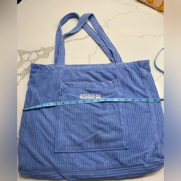 Ghanda corduroy blue beach bag - Picture 2 of 6